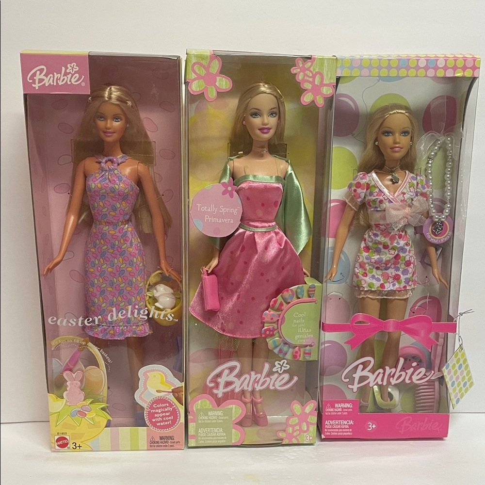 3 Barbie Doll Sets 1 Easter, 1 Spring, 1 Birthday No longer available NEW